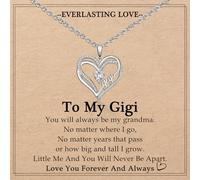 EYQV Double Entwined Hearts Necklace Gifts for Mom Grandma Wife Gigi Mimi Stepmom Bonus Mom, Mother's Day Christmas Valentines Birthday Thanksgiving Gifts Stocking Stuffers for Women Adults, 17-19