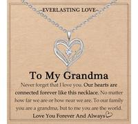EYQV Double Entwined Hearts Necklace Gifts for Mom Grandma Wife Gigi Mimi Stepmom Bonus Mom, Mother's Day Christmas Valentines Birthday Thanksgiving Gifts Stocking Stuffers for Women Adults, 17-19