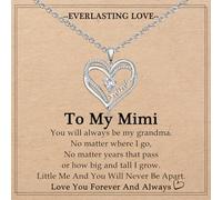 EYQV Double Heart Intertwined Necklace Gift for Mom Grandma Wife Gigi Mimi Mother in Law Bonus Gifts for Mom Mother's Day Christmas Valentine's Day Birthday Thanksgiving Gift, 17-19", Stainless Steel
