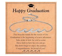 EYQV Graduation Gifts for Her, Wave Charm Bracelet, Graduation Presents for Daughter Niece Sister Granddaughter
