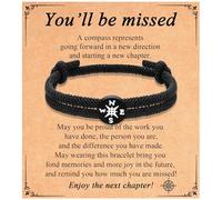 EYQV Leaving Gifts for Men, Compass Charm Bracelet Teachers Colleague Leaving Gifts, Perfect Goodbye Gift for Teacher Colleagues Friends