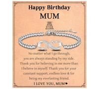 EYQV Mum Birthday Gifts from Daughter Son, Infinity Charm Bracelet, Perfect Birthday Presents for Mother