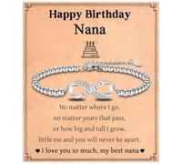 EYQV Nana Birthday Gifts, Infinity Charm Bracelet, Womens Gifts for Nana Birthday from Grandchildren
