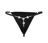 Eyraevor Women Crystal G-string Thong Rhinestone T Back Belly Waist Chain Underpants Mini Underwear Body Jewerly, Silver 4, 2-10