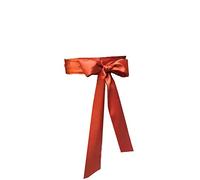 Eyrie Satin Sash Belt For Bridal Wedding Bridesmaid Dress Belt 2'' Wide Double Side, Orange, Medium