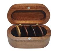 EYRMQWJPC Guitar Plectrum Case,Guitar Picks Holder, Guitar Pick Holder Set with 4 Wooden Pick Keepsake Wood Guitar Pick Display Case,Mini Guitar Storage Box Guitar Pick Case