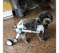 EYRMQWJPC Lightweight Dog Wheelchair Dog Wheelchair Adjustable Foldable 2-Wheel Aluminum Multiple Sizes Pink & White(White,Size S)