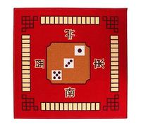 EYRMQWJPC Mahjong Mat, Mahjong Table Cover Square Cloth Board Pad Anti-Slip Top Mat Universal for Paigow Poker Dominos Card Game Toy(Red,78 * 78cm)