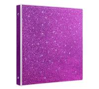 EYROZILL Glitter 3 Ring Binder 1 Inch, Sparkle Binder with 2 Pockets, Fashion Design for School Office Supplies, Purple