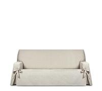 Eysa Genna Sofa Cover with Ties, Anti-Stain 2 Seater Ecru