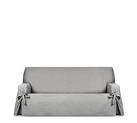 Eysa Genna Sofa Cover with Ties, Stain Resistant 2 Seater Light Grey