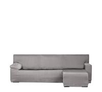 Eysa Light Sofa Cover for Chaise Longue Mini with Short Arm Right Side Front View Grey
