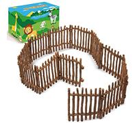 EYSCOTA 12PCS Realistic Toy Fence, Large Corral Fencing Panel Accessories Playset, Farm Fence Toys for Barn Paddock Horse Stable Horses Figurines, Educational Gift for Kids Toddler