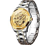 EYSHOPING Men's Watch Automatic Mechanical Watch Luminous Sapphire Mirror Watch Waterproof Fashion Stainless Steel Watch(Color:B)