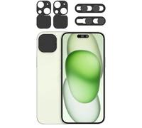 EYSOFT Privacy Cover Compatible for iPhone 15/15 Plus with Front Camera Cover,Protect Privacy and Security,Open/Close Face Recogition Anti-Spy Camera Cover, Easy-Adhesive Design-2Pack Black