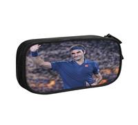 EYTFYZGL Roger Federer Pencil Case Heavy-Duty Storage Pouch - Water-Resistant Design for School, Office, Hiking Trips