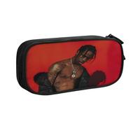EYTFYZGL Travis Scott Pencil Case Large Capacity Storage - 2 Zipper Pockets for Art Tools, Toiletries, Tech Gadgets
