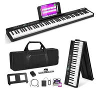 EYTSE Folding Piano 88 Keys Semi-Weighted Foldable Keyboard Electric Piano Portable Full Size with BT, USB MIDI, Sustain Pedal and Handbag for Beginners Adults