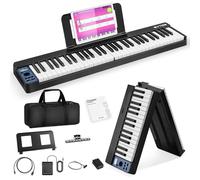 EYTSE Folding Piano Keyboard with 61 Keys, Semi-Weighted Key, Digital Piano, Portable Piano Keyboard, Wireless & MIDI, Foldable Electronic Keyboard Piano for Beginners, Kids,
