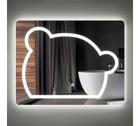 EYTVYUWPT 50x70cm|60x80cm|70x90cm Rectangular Frameless Wall Mirror with Lighting LED Bathroom Mirror with Time 3-Color Dimmable Lighting Anti-Fog Touch Button(3 color,70x90cm)