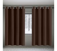 EYUQIAO Blackout Curtains for Living Room 141 x 153 cm Soft Thermal Insulated Black Out Single Thermal Curtain Drapes for Window Home Fashion Decor, Brown