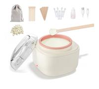 EYUYTU Eyebrow Wax Kit, Mini Wax Pot for Eye-brow, Lip, Nose Hair Removal, 26 Eye Brow Waxing Sticks, 100g Beads, USB Fast Heat, Smart Constant Temp, Travel or Home Use Eyebrow Nose Wax Kit