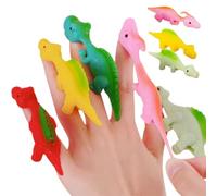 EYVRPAU 8PCS Finger Toys Dinosaur Slingshot Toys Rubber Flying Dinosaur Sling Toy Flying Dinosaur Slingshot Toy Stretchy Flying Finger Toy for Children(Random Color)