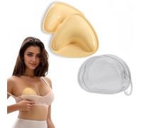 EYWILYWI Sticky Bra Inserts with Storage Bag - Silicone Reusable Self-Adhesive Push Up Pads, Invisible for Backless Dresses, Swimsuits & Party Wear (nude)