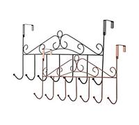 eywlwaar Metal Over Door Hook Rack with 7 Hooks Decorative Over The Door Clothes Hanger Suitable for Towels Hats Coats Bag Scarfs in Bathrooms, Bedroom, Kitchen