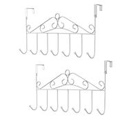 Eywlwaar White Over The Door Hooks 7 Hanger Rack Metal Rack for Home Use Hats Coats Key Bag Clothes Scarfs Hooks