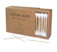 eyxformula Wooden Cotton Swabs, Sustainable Bamboo Sticks & Soft Tips, Natural Organic Cotton Buds for Ear Cleaning, Makeup Removal, Craft Projects, Personal Care, Pet Care, Household Use (200 Count)