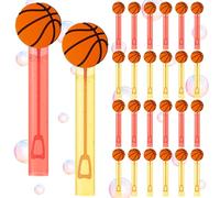 EYxsaxenk Basketball Bubble Stick Party Favor - 24Pcs Orange Sport Mini Bubble Wand Bulk Bubbles Maker for Kids Boy Outdoor Game Summer Pool Party Supply Holiday Birthday Gift Classroom Student Reward