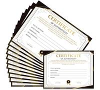 EYxsaxenk Certificate of Authenticity - 12Pcs 5x7 Inch Black Gold Foil Premium Certificates for Collectible Artwork Artist Artisan Handicraft Worker Achievement Award Photography Art Exhibition Supply