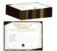 EYxsaxenk Certificate of Authenticity - 48Pcs 5x7 Inch Black Gold Foil Premium Certificates for Collectible Artwork Artist Artisan Handicraft Worker Achievement Award Photography Art Exhibition Supply