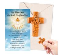 EYxsaxenk Cross Pocket Hug Token - Confirmation Gift with Bible Verses Card Envelop Small Jerusalem Praying Hand Cross Keepsake for Kids Adult Prayer First Communion Birthday Christian Religious Gift