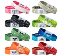 EYxsaxenk NFC Bible Verse Bracelets - 16Pcs Colorful Daily Bible Verse Nfc Bracelet Religious Inspirational Christian Friendship Accessory for Men Women Adult Teen Birthday Jewelry Gift Party Supplies