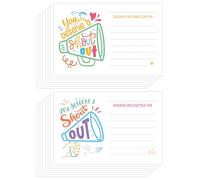 EYxsaxenk Positive Shout Out Cards - 50Pcs Appreciation and Recognition Reward Card in 2 Design for Teacher Employee Appreciation Office Staff Compliment Student Award Bulletin Board Decoration Supply