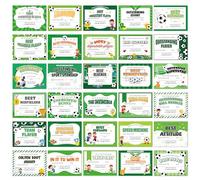 EYxsaxenk Soccer Achievement Award Certificates - 60Pcs End of Season Soccer Team Sport Game Ceremony Award Paper Achievement Certificate for Kids School Student Reward Teacher Class Motivation Supply