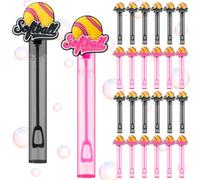 EYxsaxenk Softball Bubbles Stick Party Favor - 24 Set Pink Black Softball Mini Bubble Makers Wand Bulk Outdoor Solution Toy for Birthday Gift Student Reward Sport Game Prize Summer Holiday Party Favor