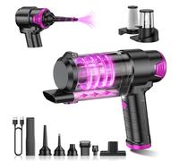 EYYA Handheld Vacuum Cleaner Cordless 16KPA High Power Portable Car Vacuum Cleaner & Air Duster Handheld Vacuum Cleaner Cordless Rechargeable with Multi Nozzles & 2 HEPA Filters for Car Home Office