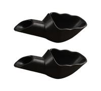 eyYvxmep 2PCS Coffee Bean Measuring Scoop Coffee Bean Dosing Cup Ceramic Ground Coffee Spoon for Coffee Tea Sugar Flour Black