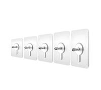 EYZJQSTUV Adhesive Wall Hooks， Hole-Free Photo Frame Nail Self Adhesive Wall Hook Stainless Steel PP 5kg Pack of 10 Pcs(5pcs)