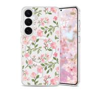 EYZUTAK Magnetic for Samsung Galaxy S26 Plus Case Flower Case Compatible with MagSafe, Pretty Floral Stylish Aesthetic Phone Cover Clear Anti-Yellowing Protective Cover for Girls Women - Sakura Pink