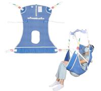 EZ Assistive Hoyer Lift Sling with Commode - Patient Lifting Slings for Transfer - Full Body Sling for Elderly, Disabled,Nursing,Caregiver - SWL 500 lbs (Blue, Large)