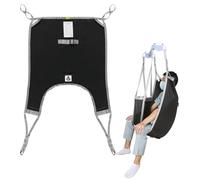 EZ Assistive Patient Lift Divided Leg Sling with Lower Back, Patient Lift Sling for Transfer and Positioning and Lifting, 500lb Weight Capacity (Black, Medium)