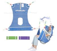 EZ Assistive Patient Lift Sling with Commode - Patient Lifting Slings for Transfer - Full Body Sling for Elderly, Disabled,Nursing,Caregiver - SWL 500 lbs (Blue, Medium)
