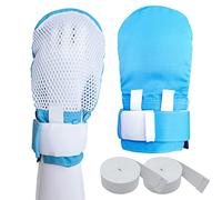 EZ Assistive Protection Gloves Zipper Opening for Adults or Elderly Fingers Protection Products for elderly Reusable and Washable One Pair (2pcs), Blue, One Size