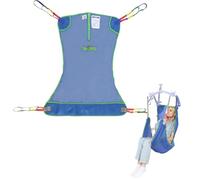 EZ Assistive Universal Full Body Hoist Sling for Patient Lift, Large Bariatric Hoist Sling for Elderly & Disabled Mesh Transfer Sling for Shower with 500lbs Weight Capacity (Blue, L)