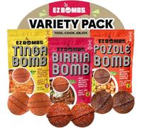 EZ Bombs pct Assorted - Pozole, Tinga & Birria Seasonings - Authentic Mexican Spice Mix for Tacos, Pies, Nachos and Pozole Soup - Made with Real Peppers, Herbs and Spices