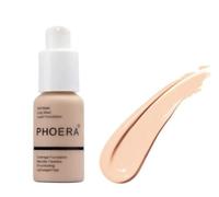 EZ BUYS UK PHOERA Full Coverage Foundation and Makeup Concealer, 24HR Lightweight Soft Matte Poreless Liquid Foundation - Oil-Control Formula - Natural Shade - Suitable for All Skin Types (107 Honey)